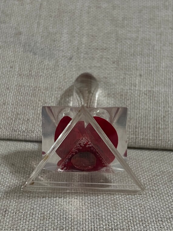 Mid-century Clear LUCITE with EMBEDDED ROSE 1950s… - image 5