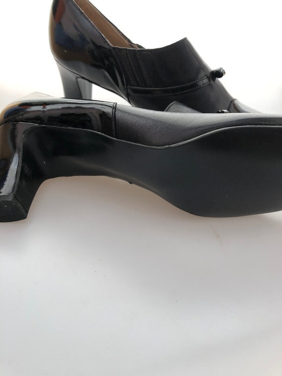 1970s Vintage LANE BRYANT Black Leather Shoes Pat… - image 7