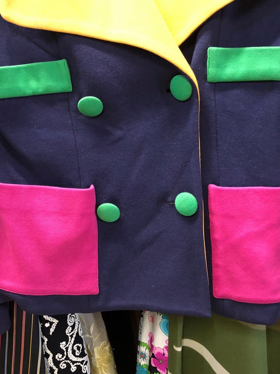 1980s Vintage ANN TAYLOR Color Blocked Jacket Col… - image 4