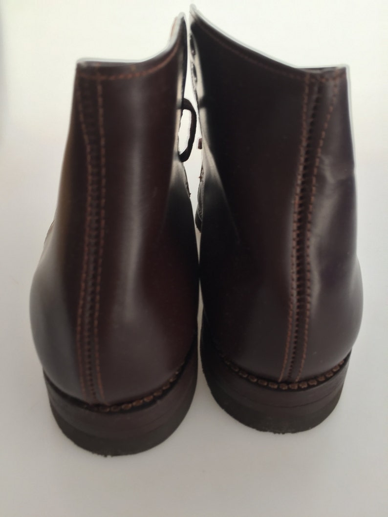 1940s Vintage BROWN Leather Boy's Boots HIGH TOP Shoes Hi