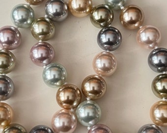 Vintage KJL Faux PEARL Necklace PASTEL Glass Pearls So Very Pretty