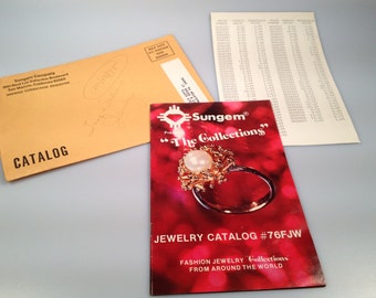 1970s Vintage SUNGEM Company Jewelry Catalog Prices Original Mailer 1975 RESEARCH Tool Jade Jewelry Topaz Jewelry Camel Bone