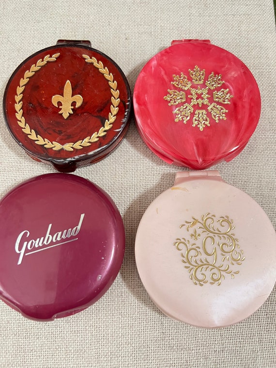 Lot of 4 Vintage POWDER COMPACTS by GOUBAUD de Par