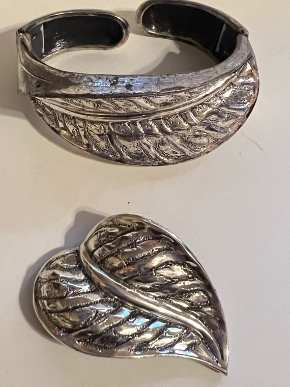 Vintage TORTOLANI Signed CUFF Bracelet & Matching 