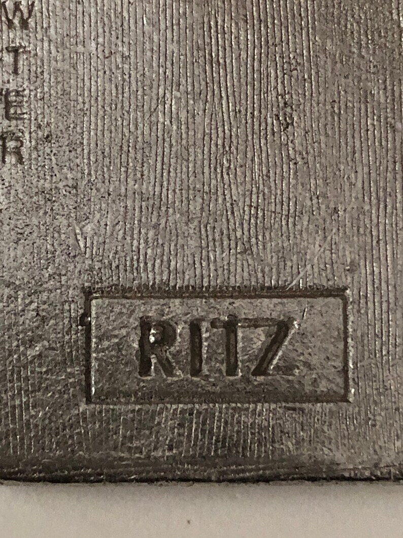 1975 Vintage CHARLES of the RITZ Art Deco Ritz LADY Brooch Black Enamel and Pewter Also a Pendant Promotional Item for Revenescence image 4