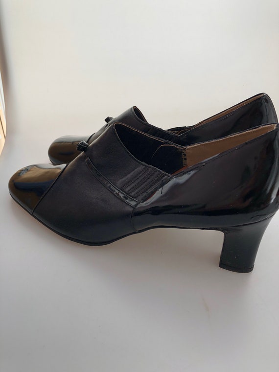 1970s Vintage LANE BRYANT Black Leather Shoes Pat… - image 3