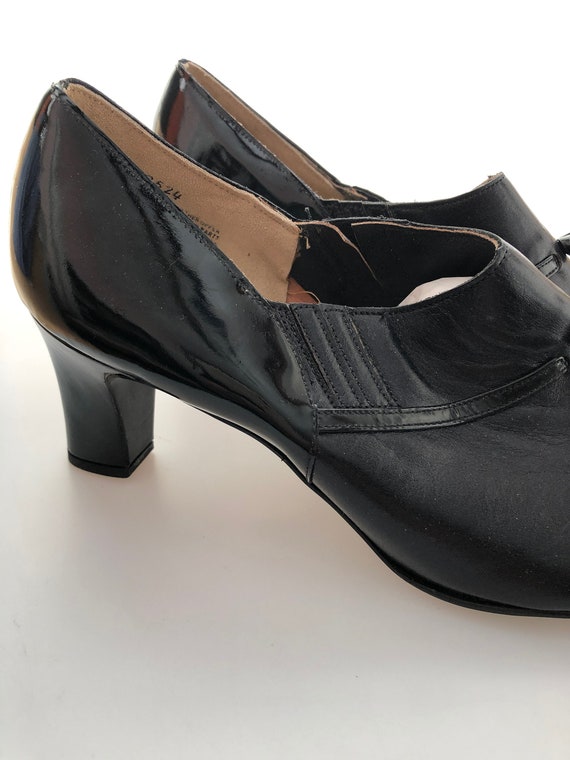 1970s Vintage LANE BRYANT Black Leather Shoes Pat… - image 4