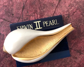 Vintage Brooch ERWIN PEARL II Seashell Brooch Designer Brooch Figural Brooch Fernando Originals Deadstock Gold Seashell Pin