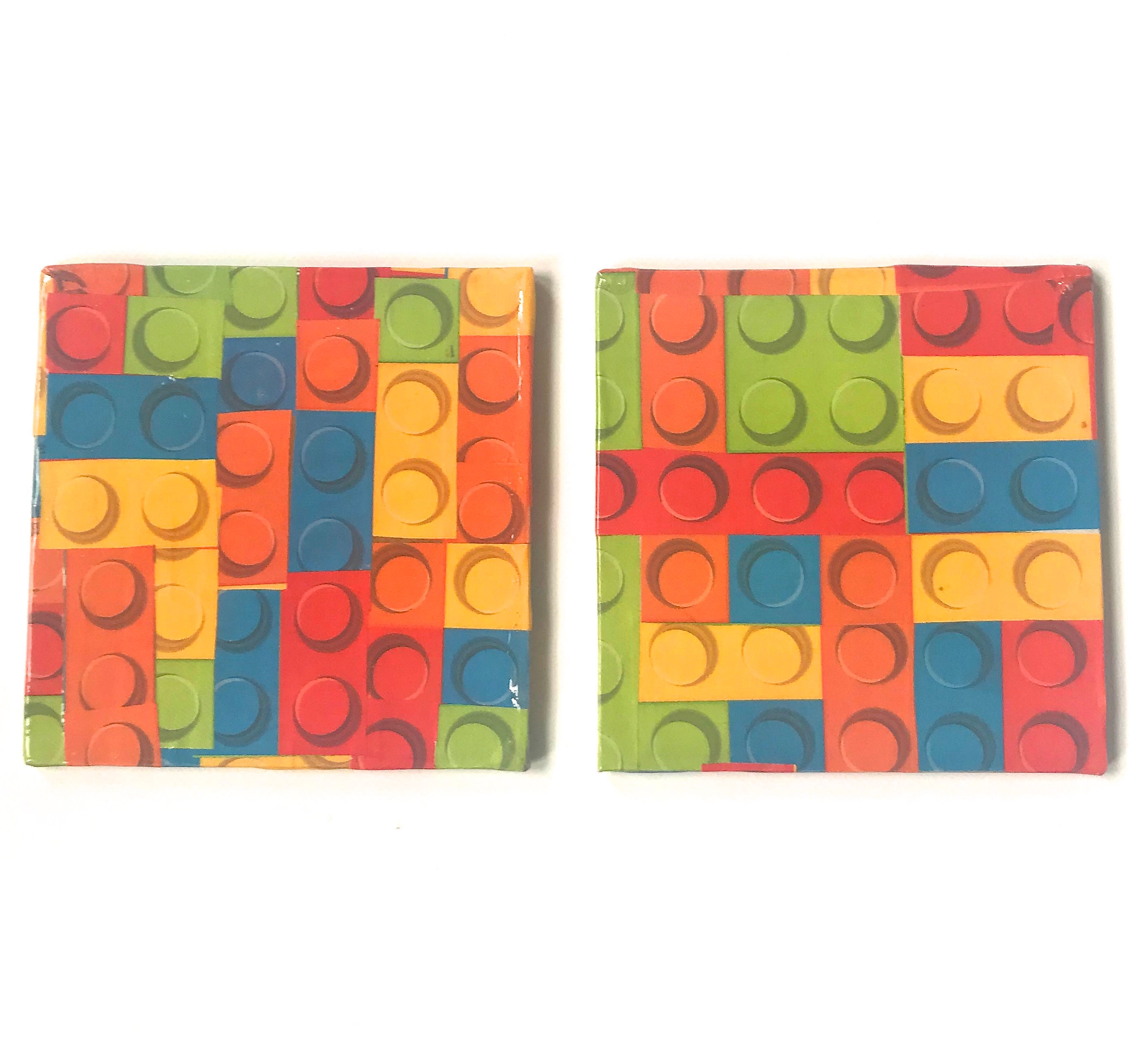 Lego Coaster Pattern Handcrafted Decoupage Lego Pair of Coasters - Etsy UK