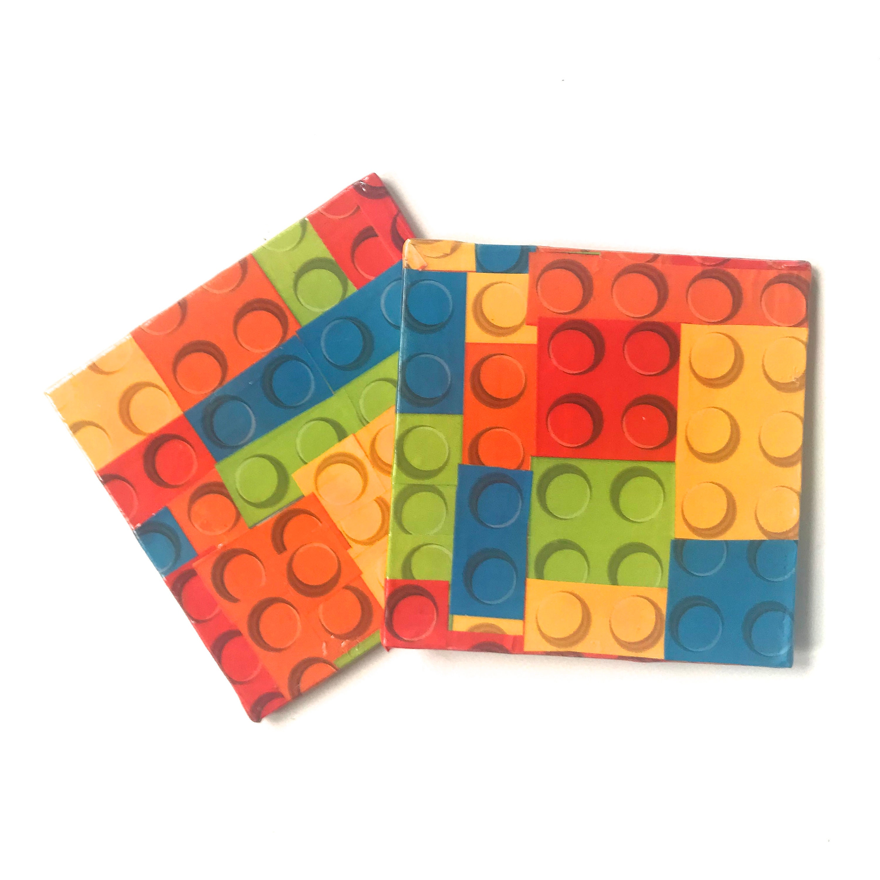 Lego Coaster Pattern Handcrafted Decoupage Lego Pair of Coasters - Etsy UK