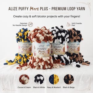 Alize Puffy More Plus Yarn Big Double Sided Loop Suede Velvet Thread Needleless