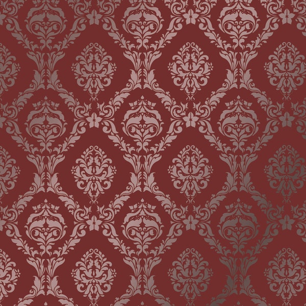 Large Wall  Damask STENCIL Pattern FAUX MURAL 1007