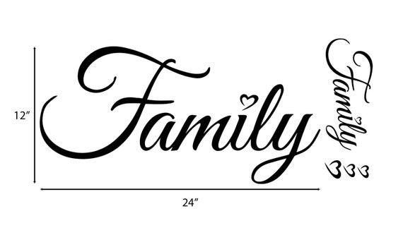 Autocollant Mural Vinyle Personnalisé 'Famille EST' Avec Motif Parchemin