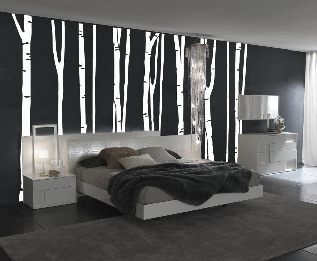 Large Wall Birch Tree Decal Forest Kids Vinyl Sticker Removable (9 ...