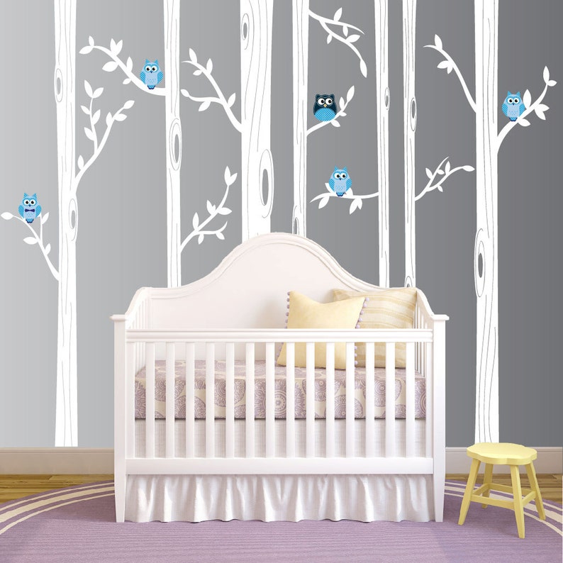 Birch Tree Wall Decal Nursery Birch Tree Wall Decal Set With Etsy