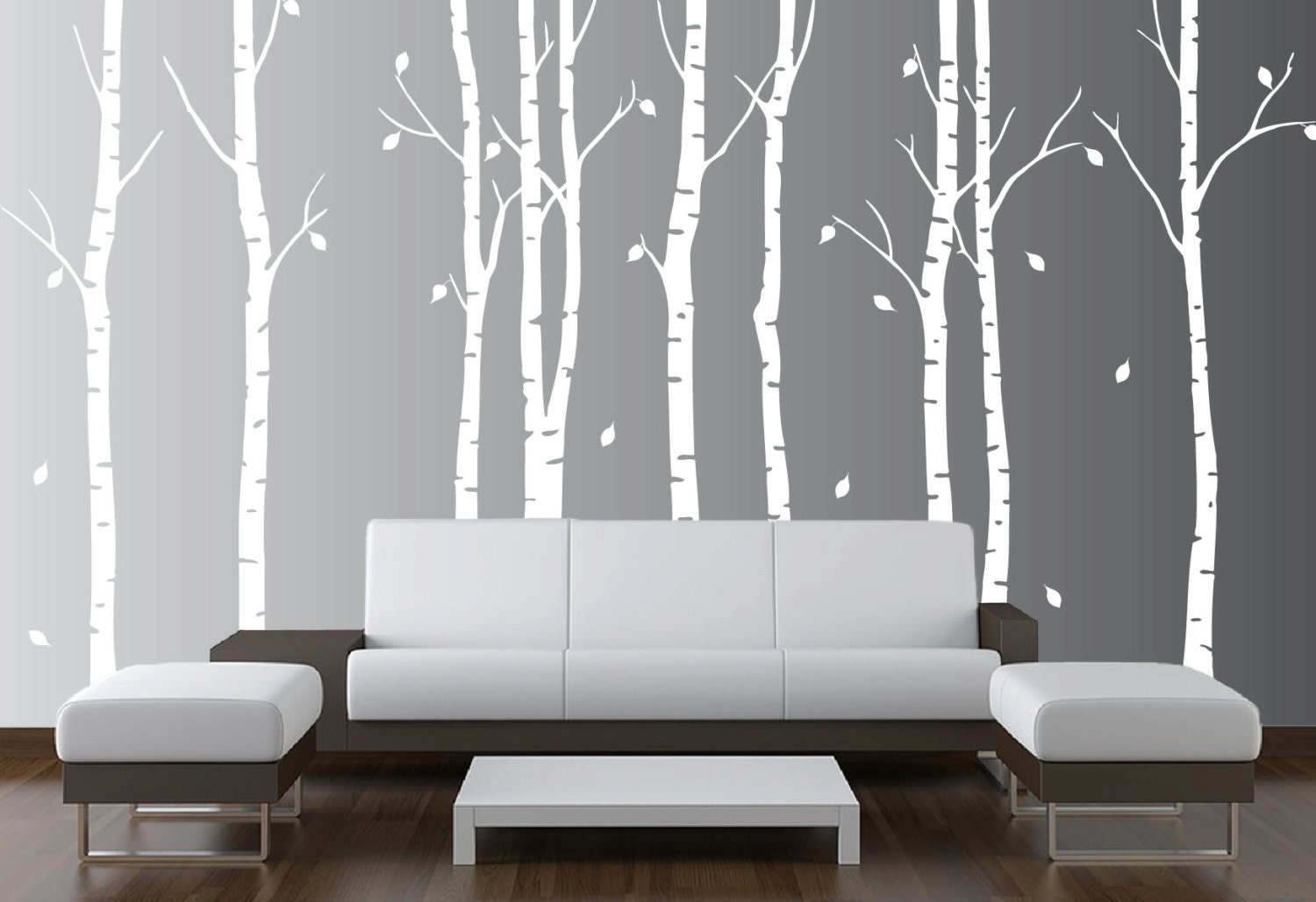 Birch Tree Wall Decal Nursery Forest Vinyl Sticker Removable Etsy