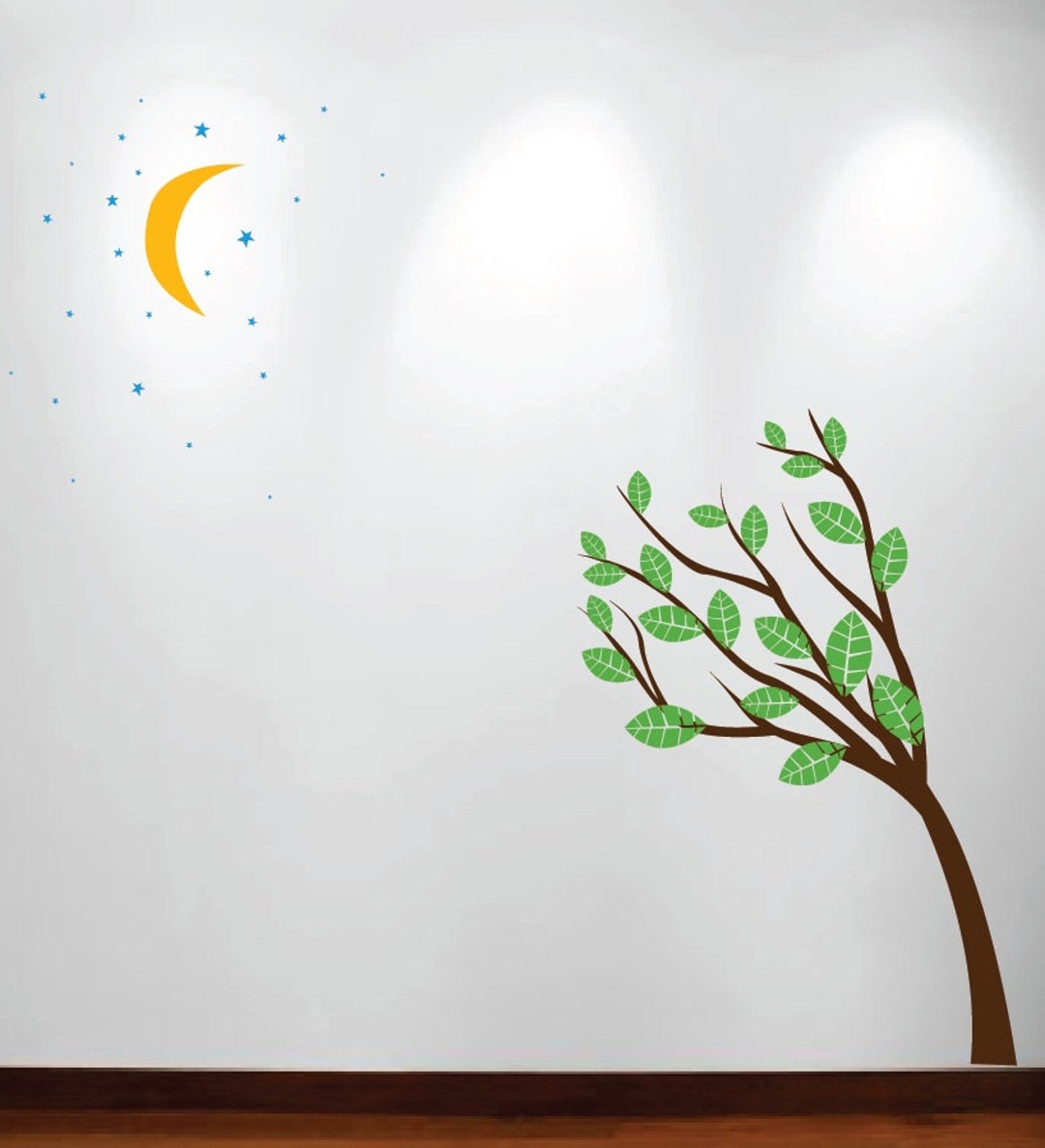 Large Wall Tree Nursery Decal Moon Stars Night Sky 1138 (7 Feet Tall ...