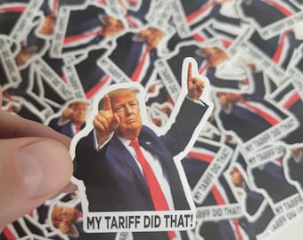 Pegatinas troqueladas para exteriores, resistentes al agua, de 5 x 5 cm, con el meme de Trump y Donald, de humor político.