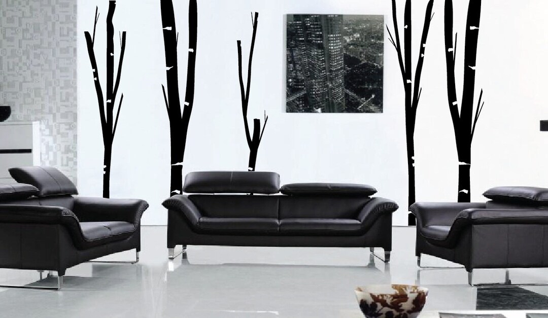 Birch Tree Wall Decal Forest Kids Vinyl Sticker Removable (5 Trees) 8 ...