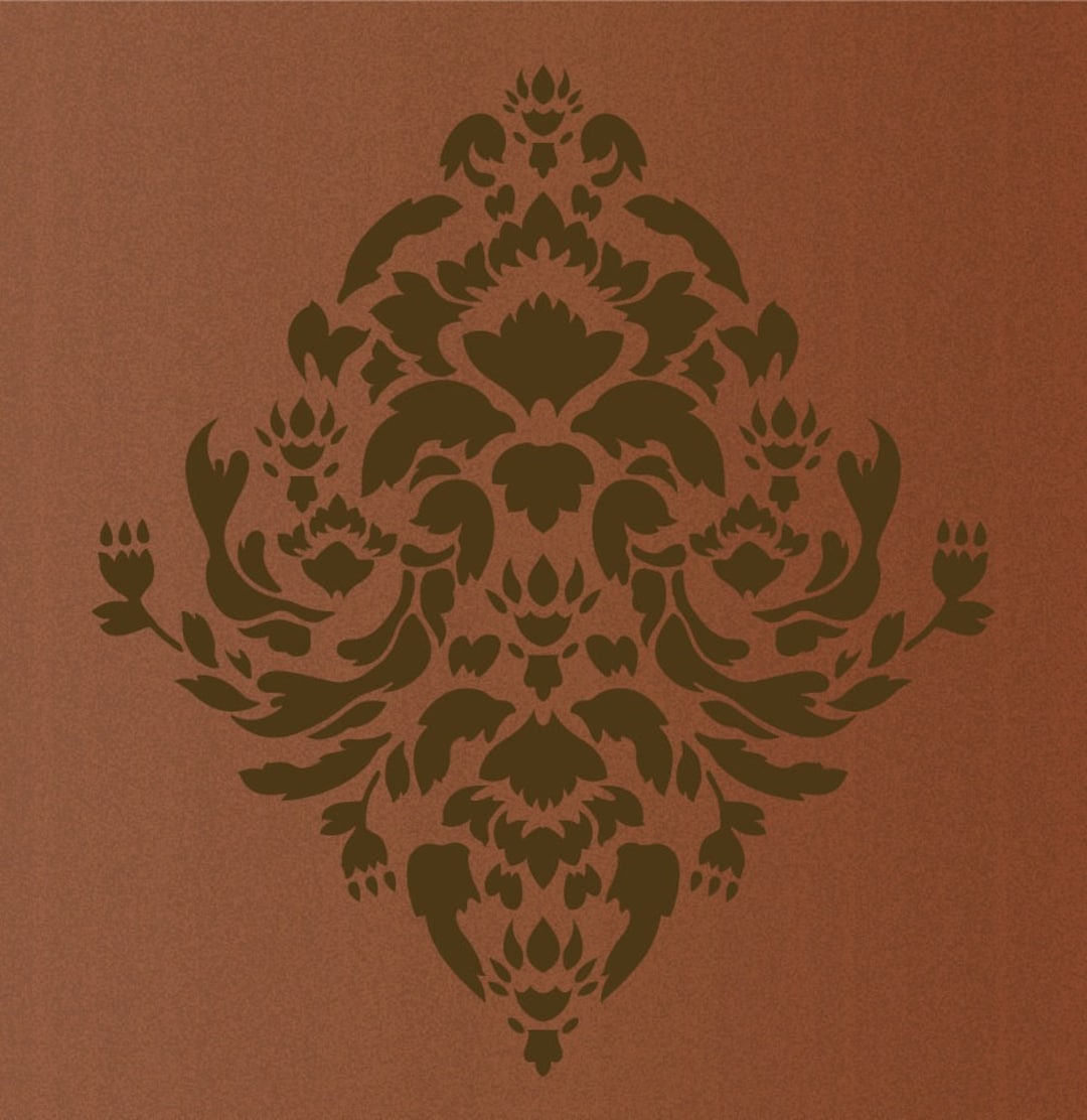 Large Wall Damask STENCIL Pattern FAUX MURAL 1045 - Etsy