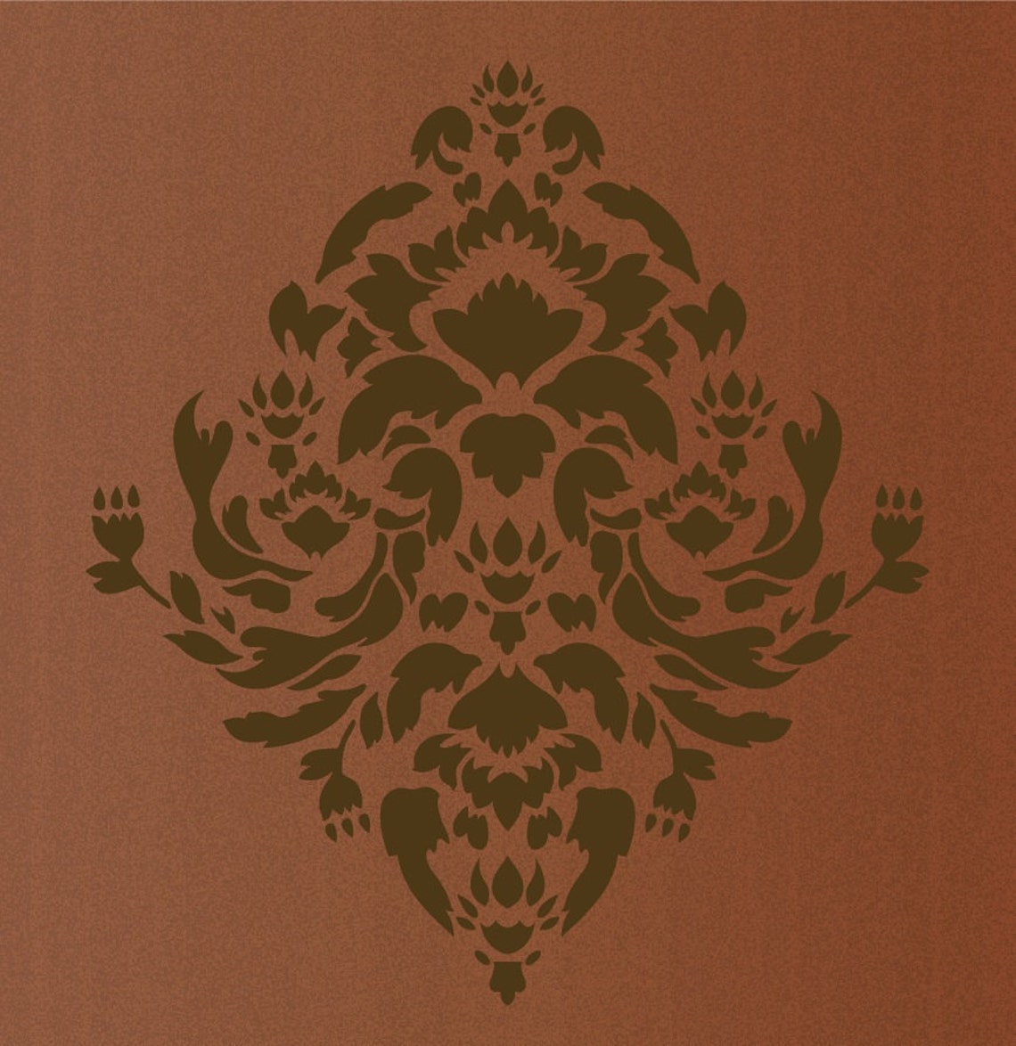Large Wall Damask STENCIL Pattern FAUX MURAL 1045 - Etsy