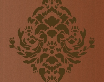 Large Wall  Damask STENCIL Pattern FAUX MURAL 1045