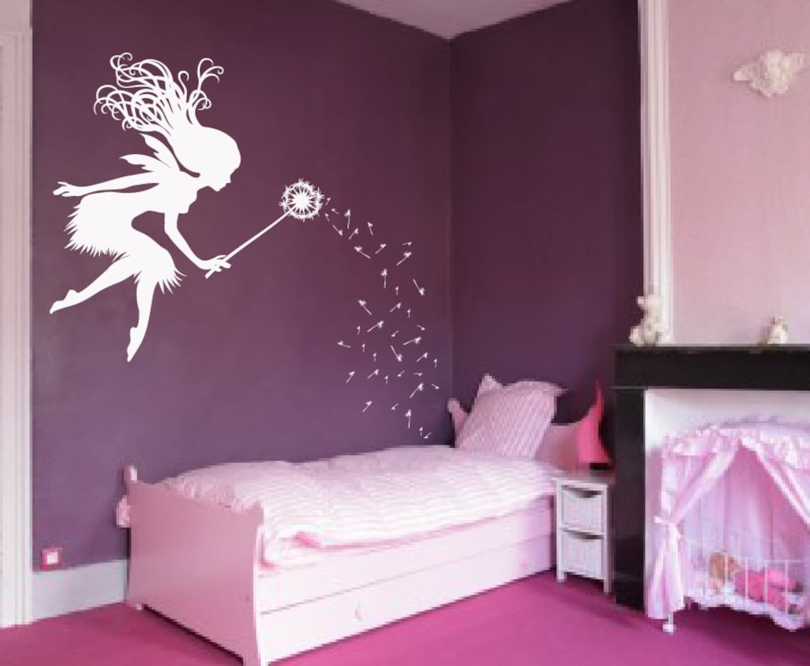 Fairy Dandelion Wand Wall Decal Nursery Kids Room Tale Sticker 1146 ...