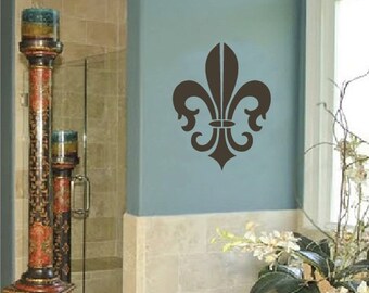 Large Wall Fleur De Lis Damask STENCIL Pattern FAUX MURAL 0001 12 W x 15 4/8 H