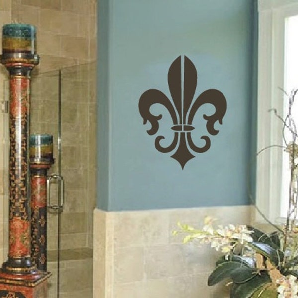 Large Wall Fleur De Lis Damask STENCIL Pattern FAUX MURAL 0001 12 W x 15 4/8 H