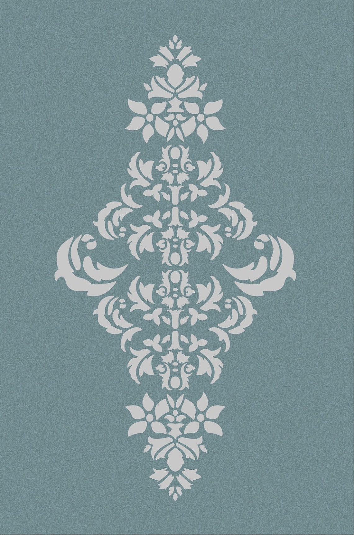 Large Wall Damask STENCIL Pattern FAUX MURAL 1050 - Etsy