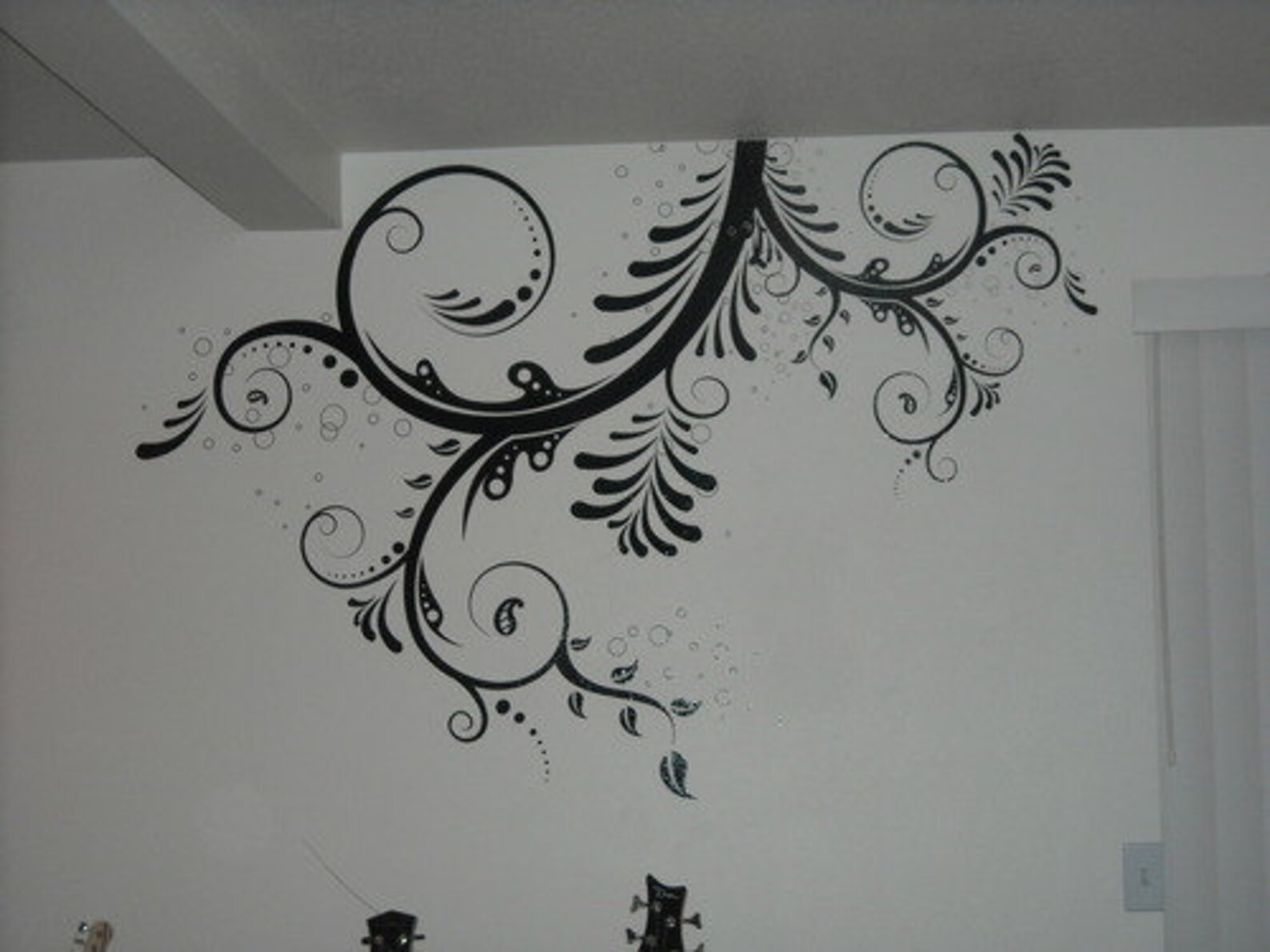 Large Vinyl Wall Art Decal Sticker Floral Ornaments Flower Etsy