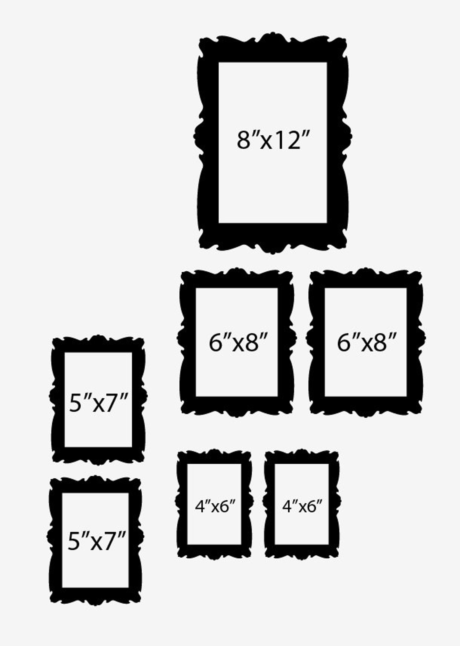 Large Wall Family Picture Frame Tree Decal With Hearts Birds Etsy