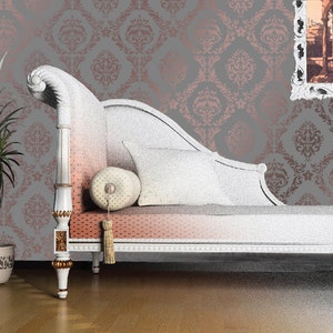 Large Wall Damask STENCIL Pattern FAUX MURAL 1007 - Etsy