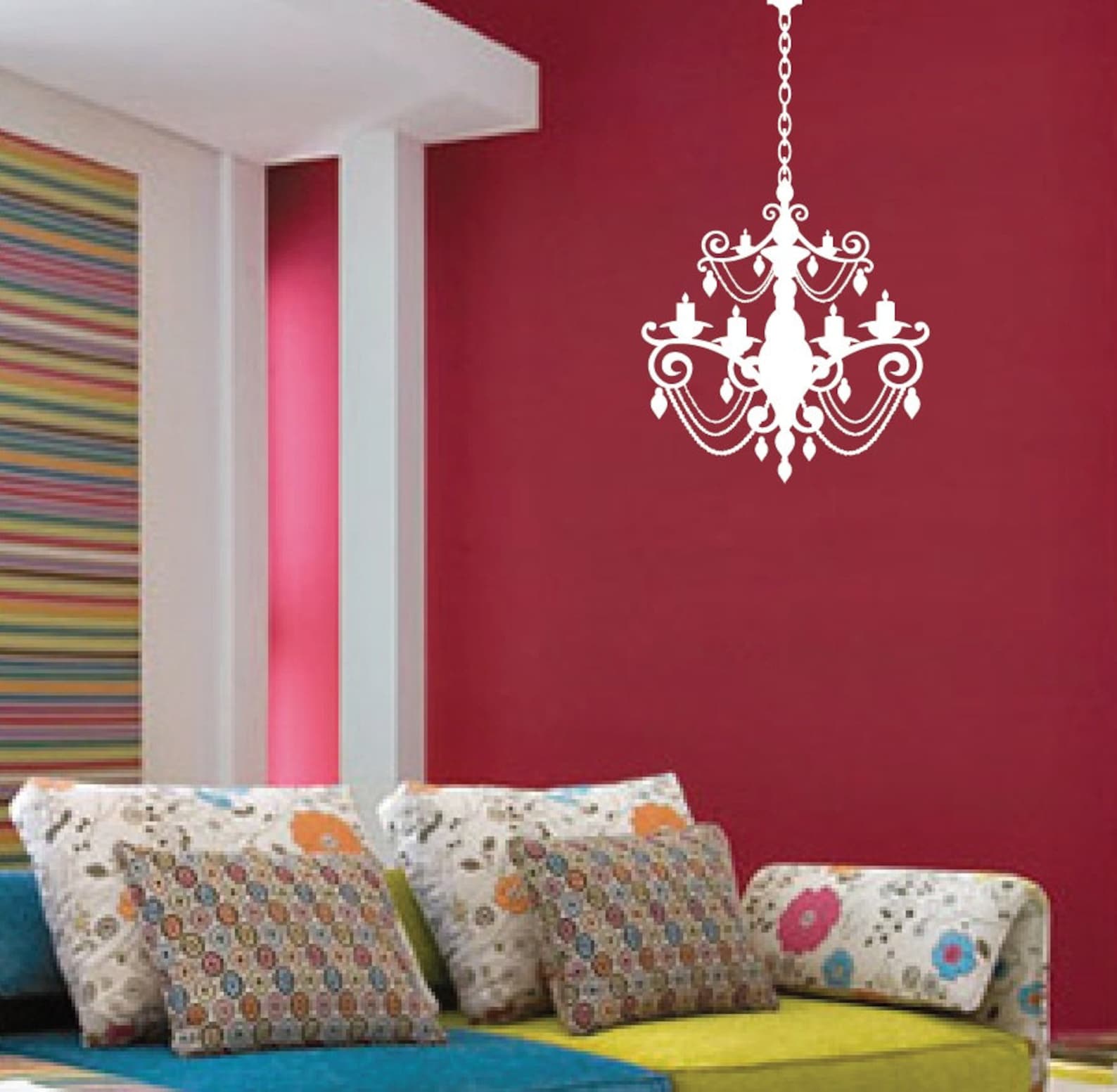 Chandelier Wall Decal Art Nursery Decor With Extra Chain Etsy