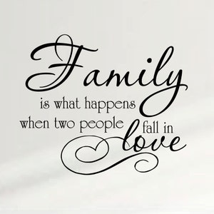 Family Is What Happens When Two People Fall In Love Wall Decal Nursery Quote Decor#1334