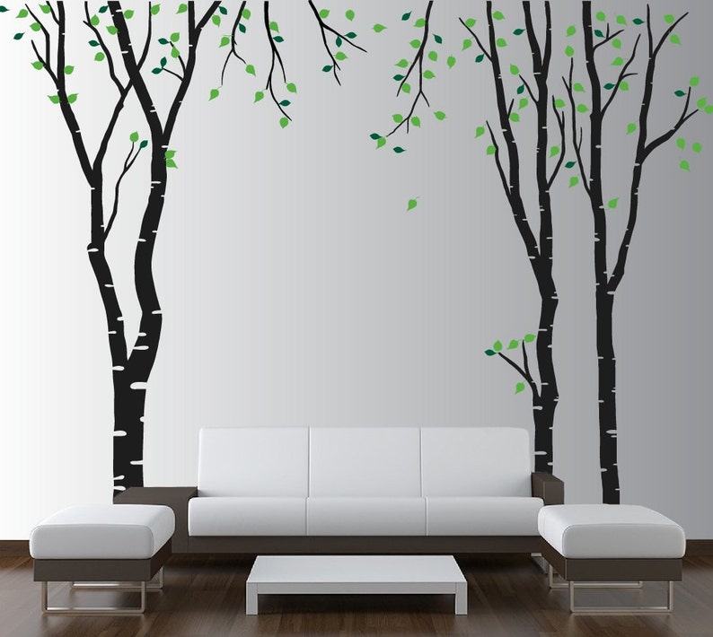 Large Wall Birch Tree Decal Forest Kids Vinyl Sticker Removable With ...