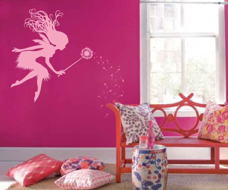 Fairy Dandelion Wand Wall Decal Nursery Kids Room Tale Sticker 1146 ...