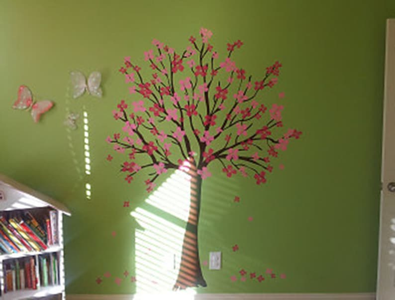 Large Wall Tree Nursery Decal Dogwood Magnolia Cherry Blossom Flowers 1116 7 foot tall image 4