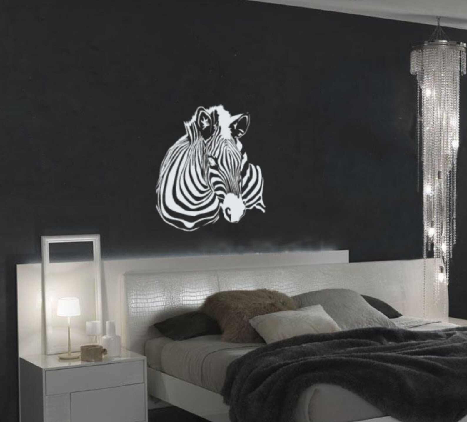 Large Wall Zebra Pattern Nursery Girls Room Decor Decal Removable 1149 ...