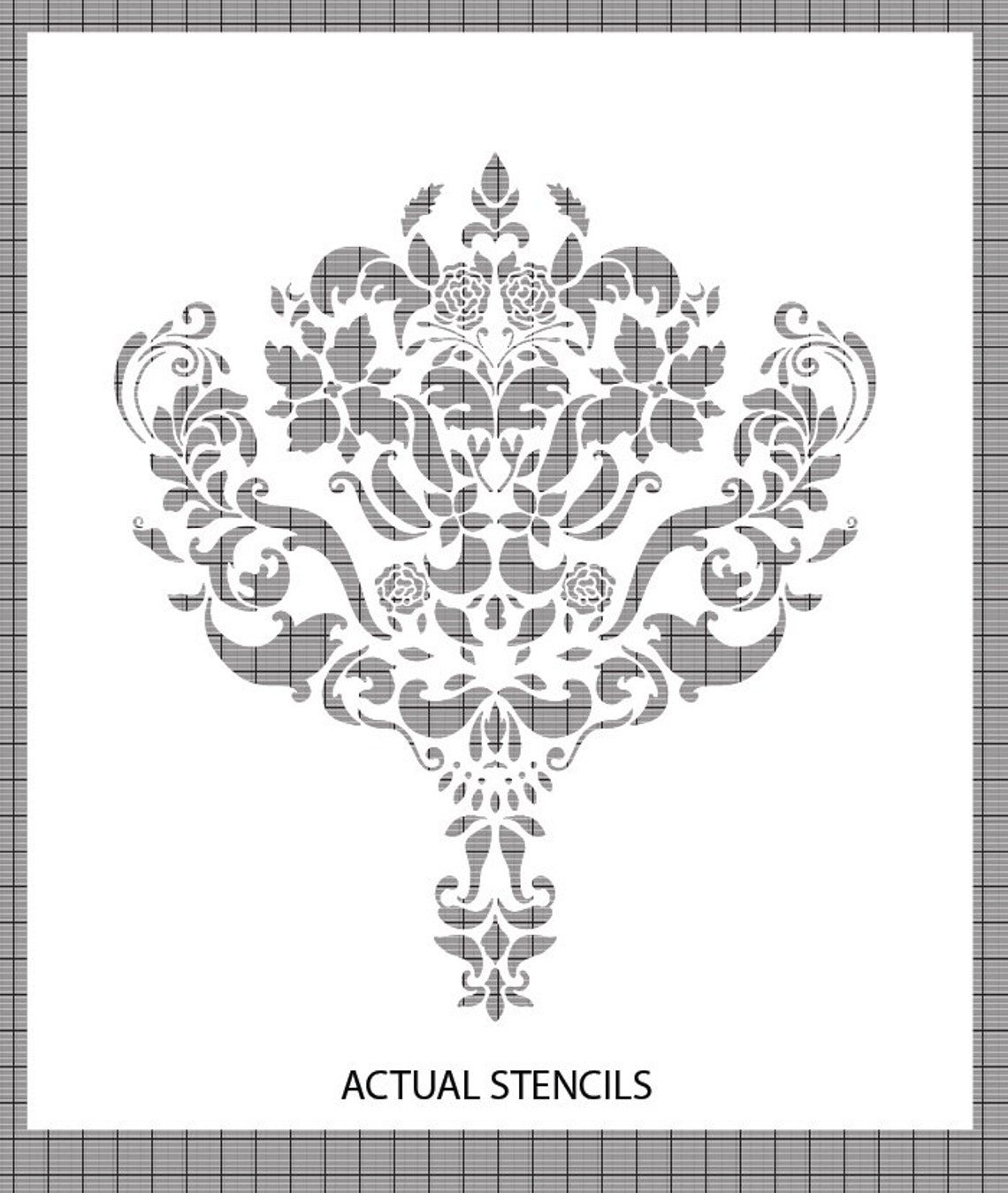 Large Wall Damask Stencil Nursery Pattern FAUX MURAL 1004 - Etsy