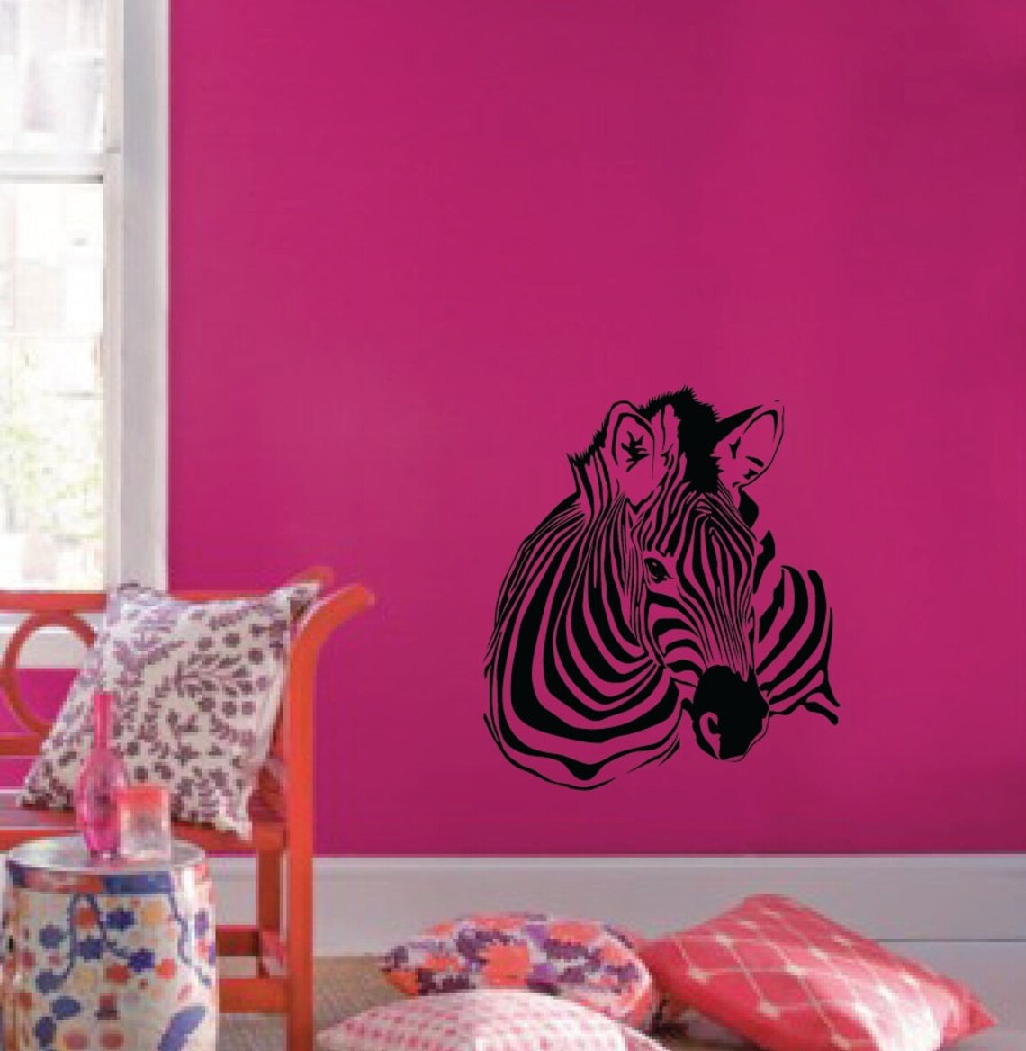 Large Wall Zebra Pattern Nursery Girls Room Decor Decal Removable 1149 ...