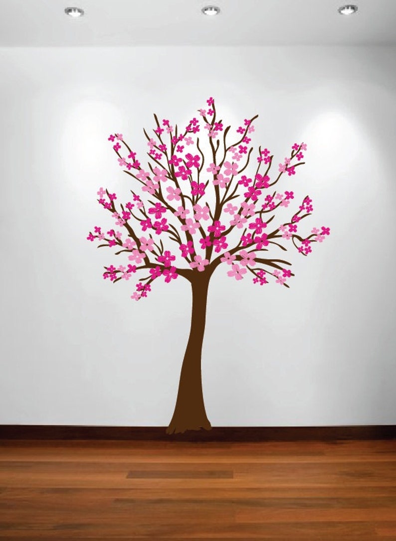 Large Wall Tree Nursery Decal Dogwood Magnolia Cherry Blossom Flowers 1116 7 foot tall image 3