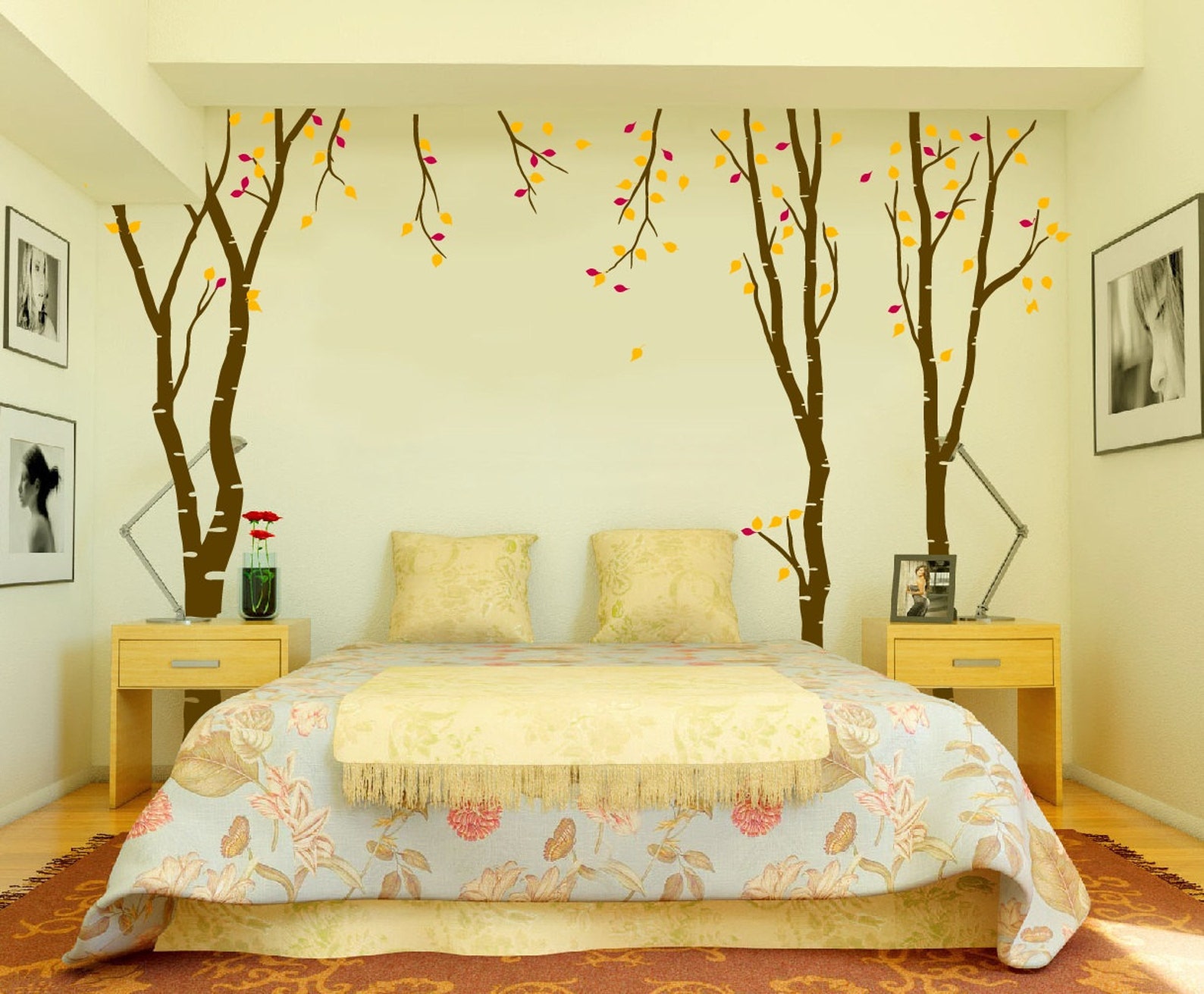 Large Wall Birch Tree Decal Forest Kids Vinyl Sticker Removable With ...