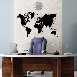 Weltkarte der Erde Wall Decal Aufkleber Atlas Globus Kunst #1248 (28" hoch x 49" Breite)