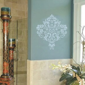 Large Wall Damask STENCIL Pattern FAUX MURAL 1001 - Etsy