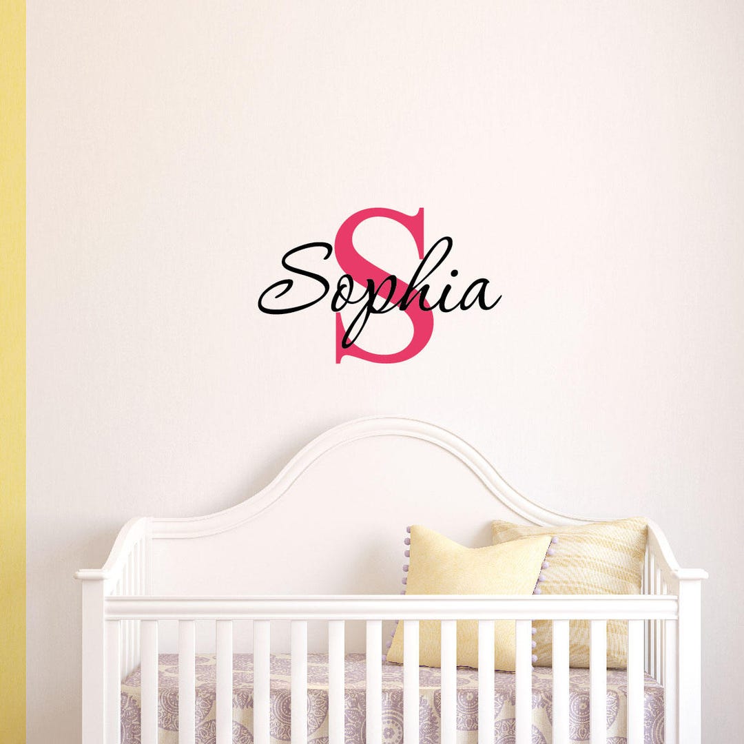 Personalized Name and Monogram Custom Girls Nursery Wall Decal Art ...