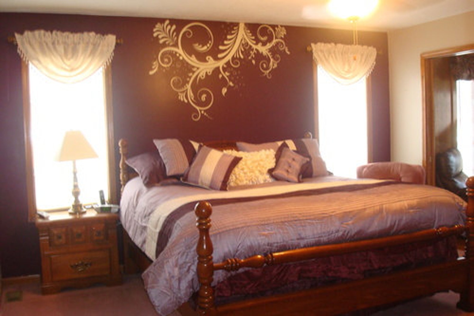 Large Vinyl Wall Art Decal Sticker Floral Ornaments Flower Etsy