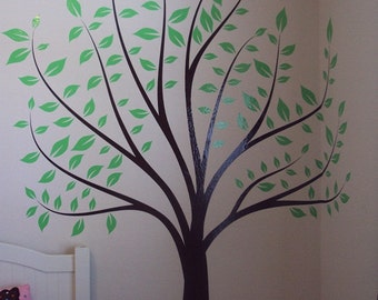Nursery Tree Large Wall Forest Kids Decal Branches and Leaves 1135 (9 feet tall)