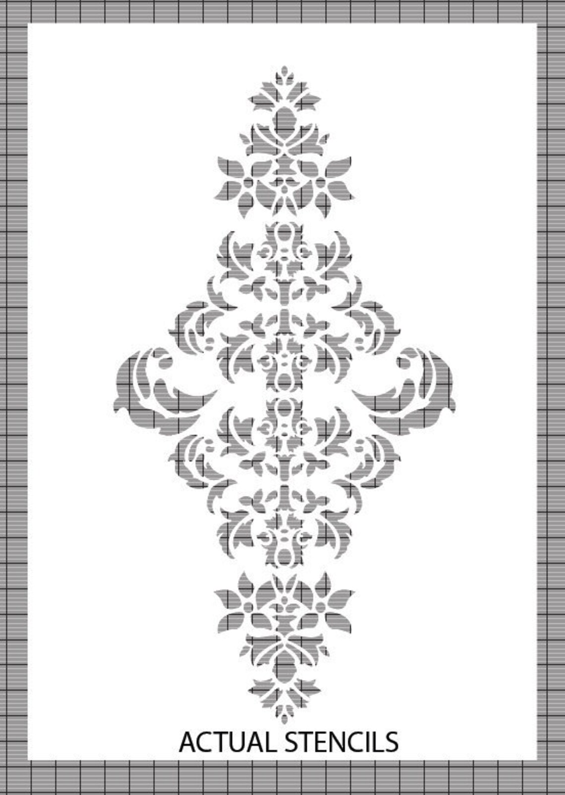 Large Wall Damask STENCIL Pattern FAUX MURAL 1050 - Etsy