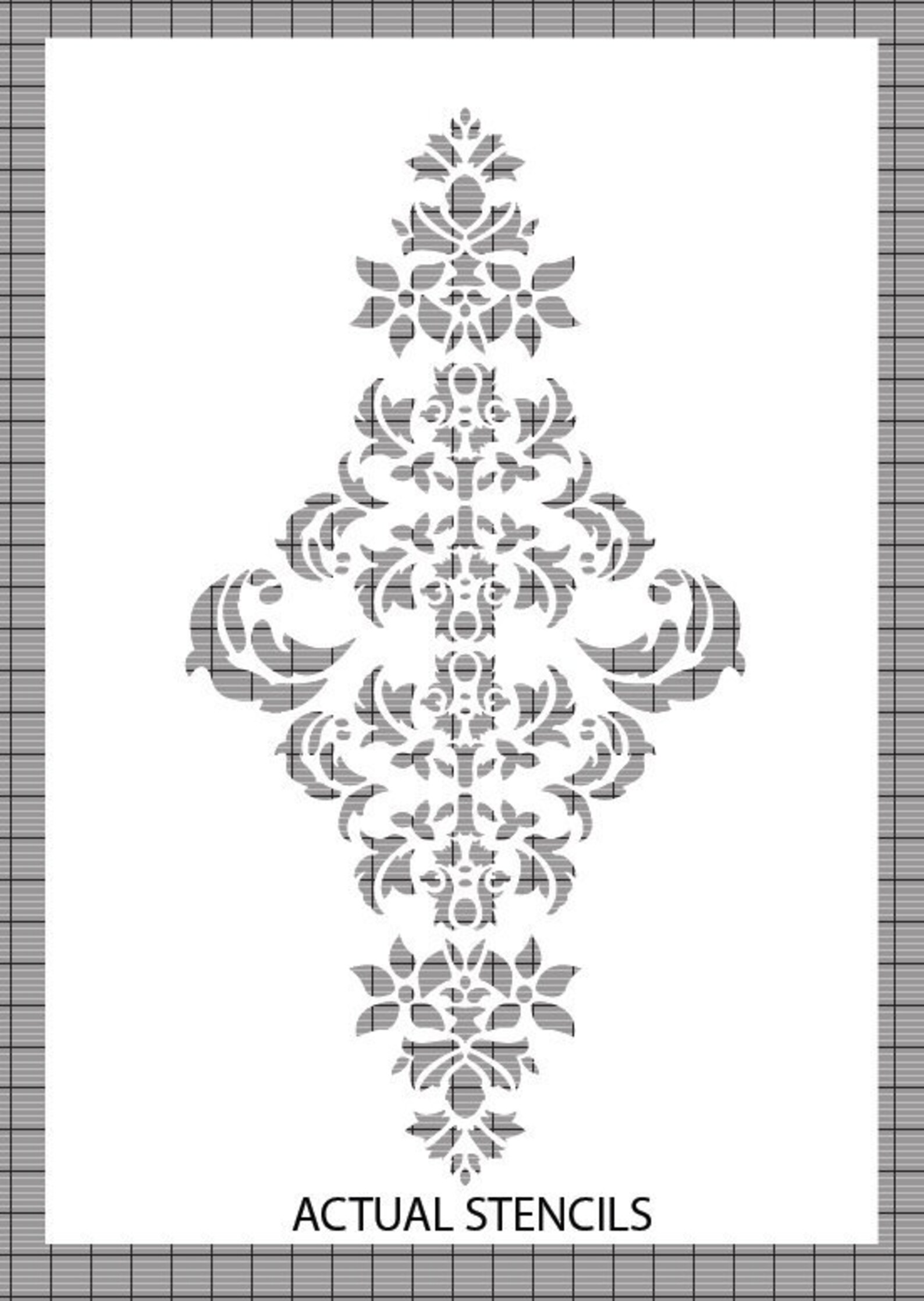 Large Wall Damask STENCIL Pattern FAUX MURAL 1050 - Etsy